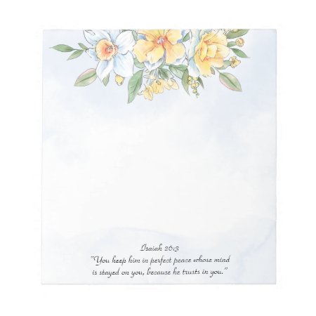Inspirational Bible Verse Spring Watercolor Floral Notepad