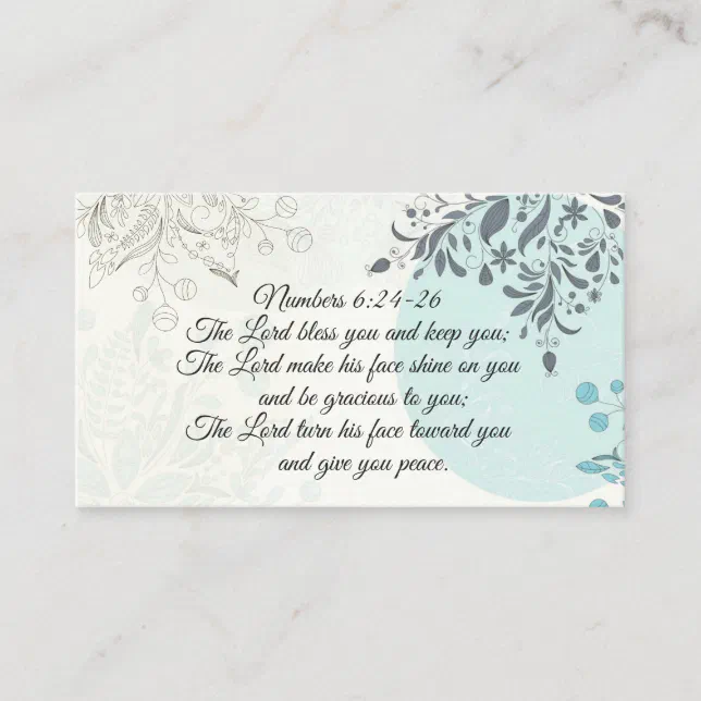 Inspirational Bible Verse, The Lord Bless You Business Card | Zazzle