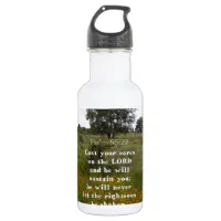 Be Still & Know White Floral Stainless Steel Water Bottle - Psalm