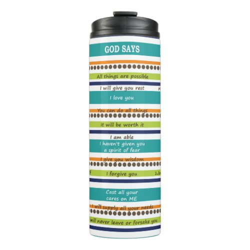 Inspirational Bible Verses YOU SAY GOD SAYS Thermal Tumbler