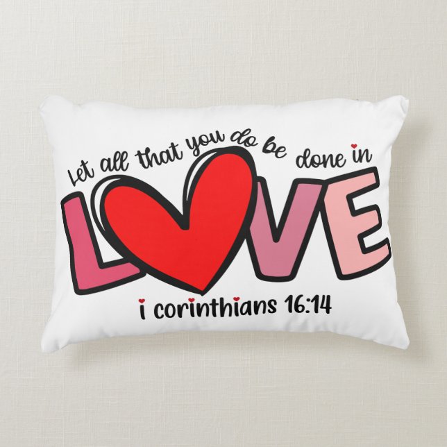 Inspirational Biblical Quote Design Accent Pillow (Front)