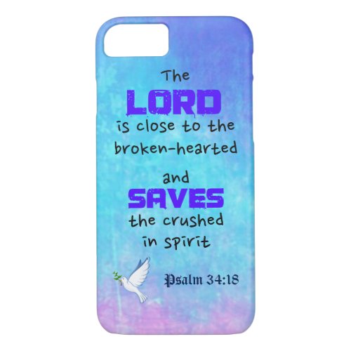 Inspirational Biblical Quote Psalm 3418 iPhone 87 Case