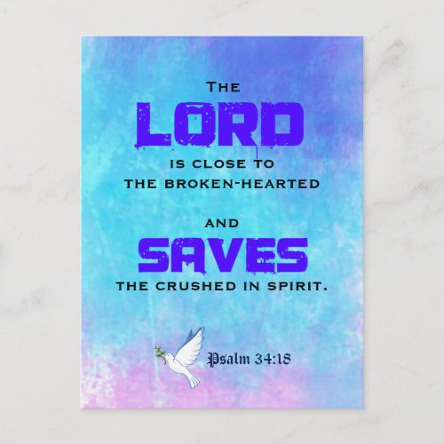 Inspirational Biblical Quote Psalm 3418 Postcard