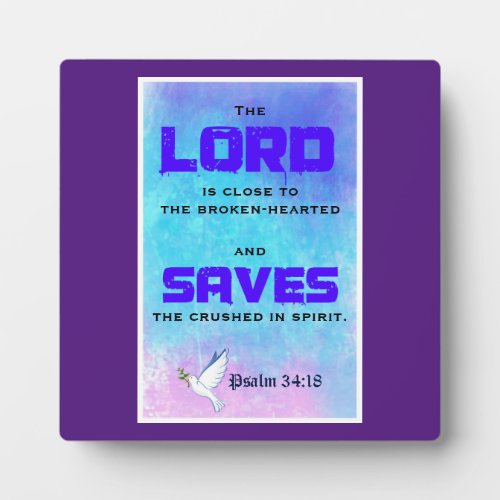 Inspirational Biblical Quote Pslam 3418 Plaque