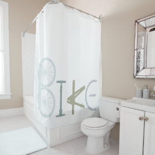Inspirational Bike Word from Cycle parts Shower Curtain