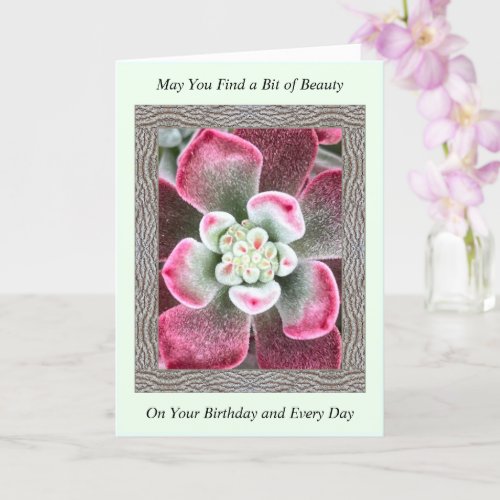 Inspirational Birthday Card with Chenille Plant