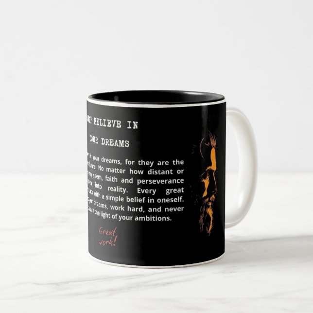 Inspirational Black Coffee Mug  (Front Right)