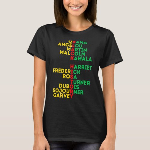 Inspirational Black History Leaders African Americ T_Shirt