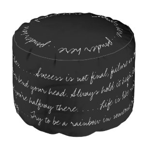 Inspirational Black Pouf