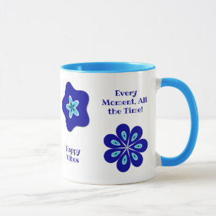 Inspirational Blue Floral Evil Eye Positive Energy Mug