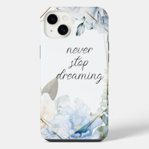 Inspirational Blue Floral Watercolor iPhone 14 Plus Case