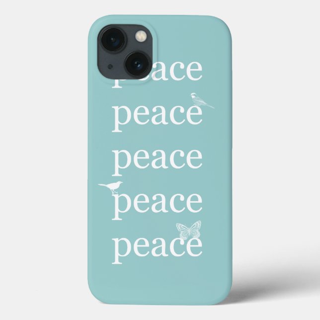 Inspirational Blue White Peace Birds Case-Mate iPhone Case (Back)