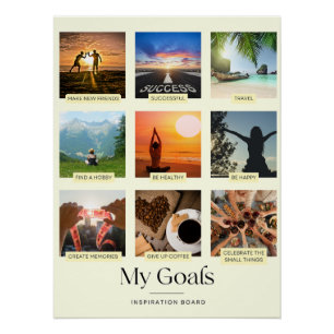 Inspirational Board My Goals Poster