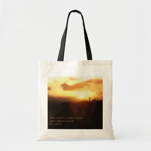 Inspirational Book Bag ~ Lighthouse Bible Verse (Front)