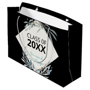 Inspirational Botanical 2025 Graduation Large Gift Bag