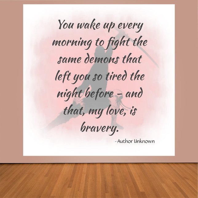 Inspirational Bravery Quote Poster (Bookmark my store! https://www.zazzle.com/store/capricepetit)