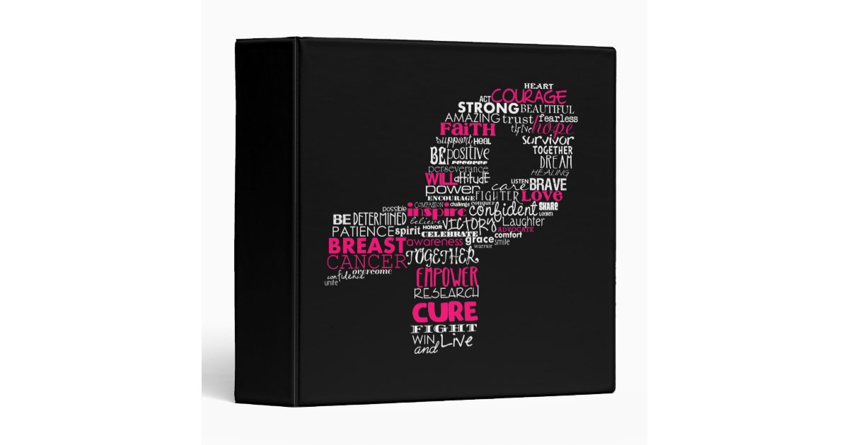 Inspirational Breast Cancer Awareness Ribbon Binder Zazzle