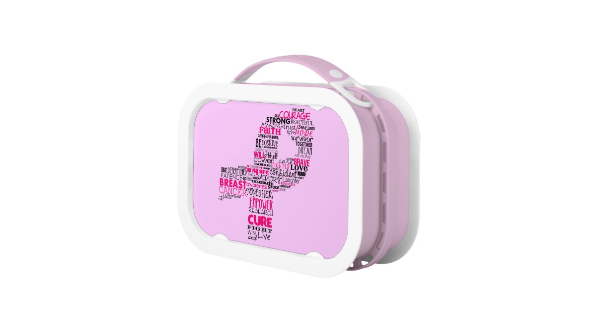 Inspirational Breast Cancer Awareness Ribbon Lunch Box | Zazzle