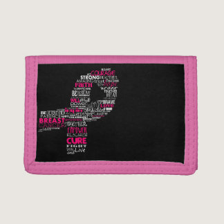 Inspirational Breast Cancer Awareness Ribbon Tri-fold Wallet