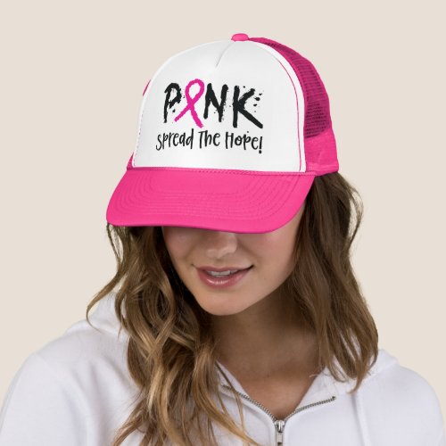 Inspirational Breast Cancer AwarenessSupport Trucker Hat