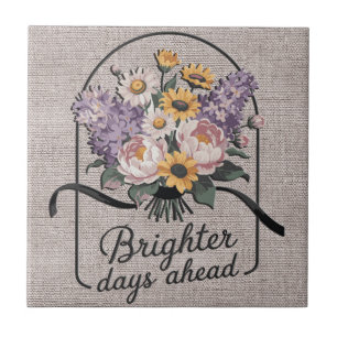 Inspirational Brighter Days Head Quote/Sublimation Ceramic Tile