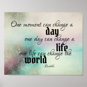 inspirational Buddha quote text watercolor Poster
