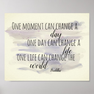 inspirational Buddha quote text watercolor Poster