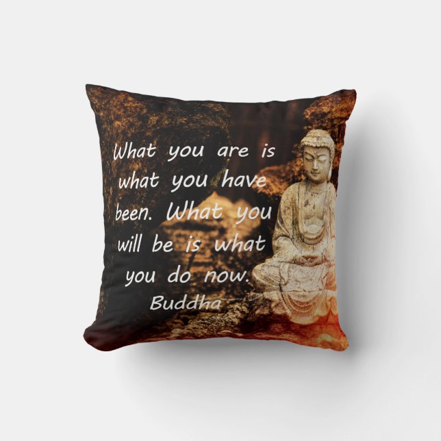 Inspirational Buddha Quote Throw Pillow (Front)