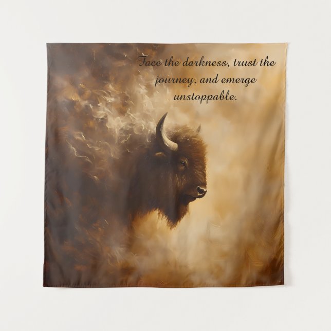 Inspirational Buffalo, Bison Tapestry (Front)