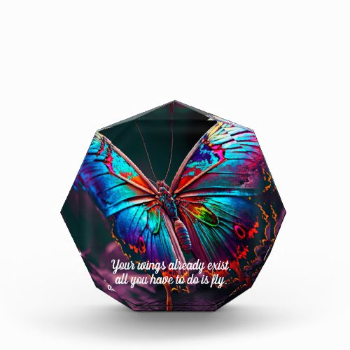 Inspirational Butterfly Message Acrylic Award