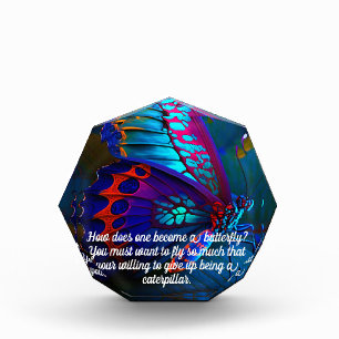 Inspirational Butterfly Message Acrylic Award