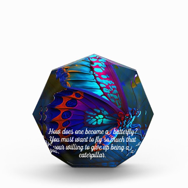 Inspirational Butterfly Message Acrylic Award (Front)