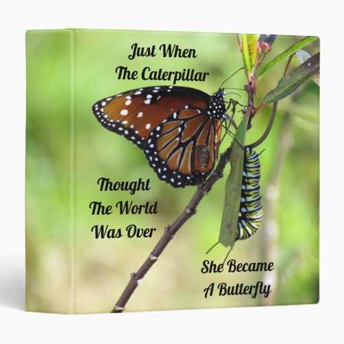 Inspirational Butterfly Quote Binder