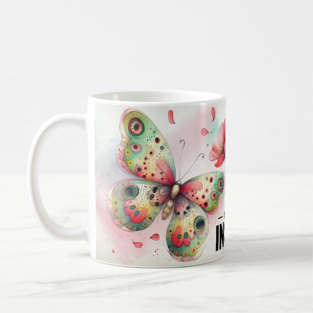 Inspirational Butterfly Quote Coffee Mug (Left)