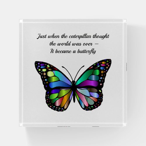 Inspirational Butterfly Quote Paperweight