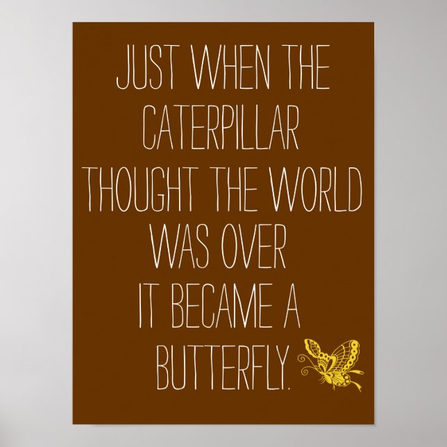 Inspirational Butterfly Quote Poster (Front)