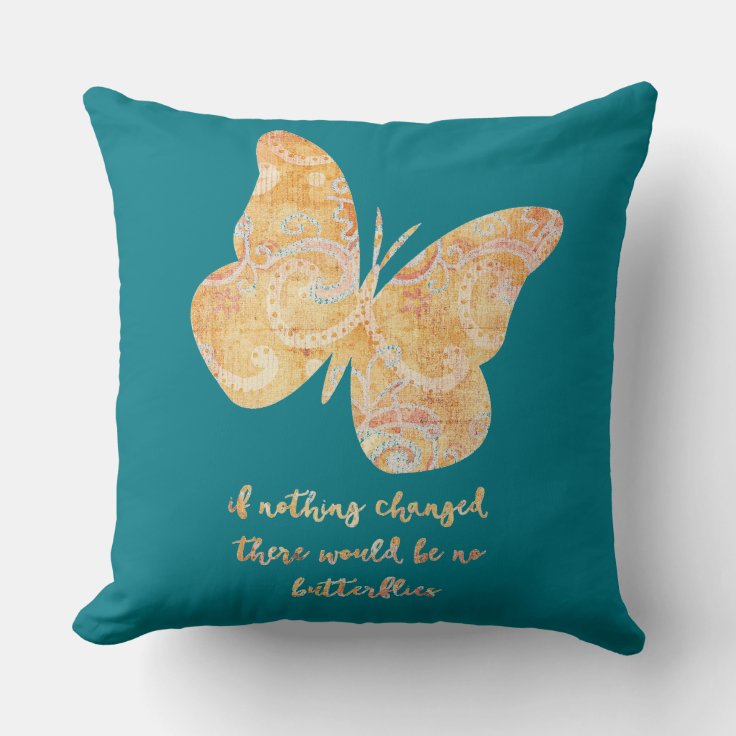 Inspirational Butterfly Quote Throw Pillow | Zazzle