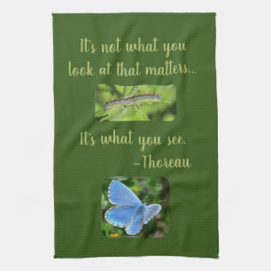 Inspirational Butterfly Thoreau Quote Kitchen Towel