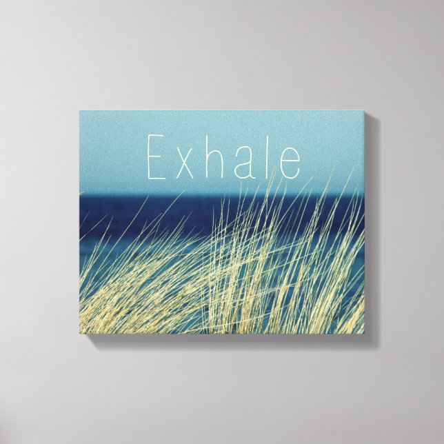 Inspirational Calming Ocean Typography/Word Art Canvas Print (Front)