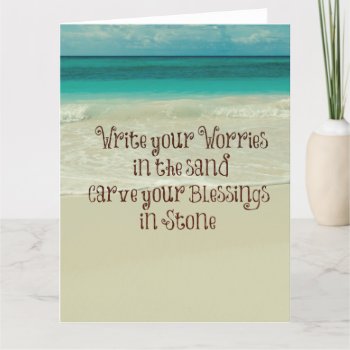 Inspirational Carve Your Blessings In Stone Quote Card by QuoteLife at Zazzle
