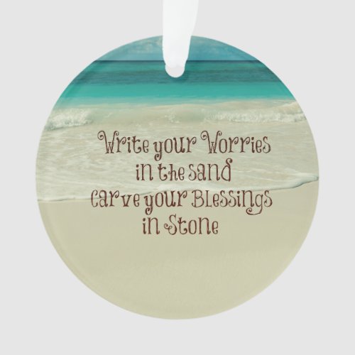 Inspirational Carve your Blessings in Stone Quote Ornament