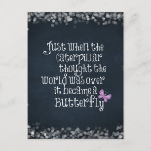 Inspirational Caterpillar Butterfly Quote Postcard