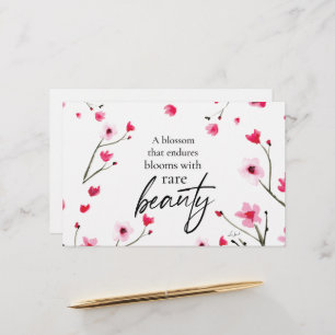Inspirational Cherry Blossom Watercolor Quote Stationery