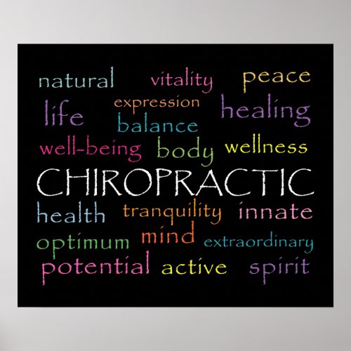 Inspirational Chiropractic Words Poster
