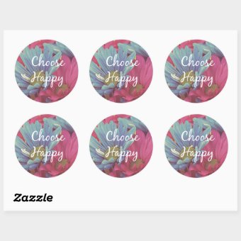Inspirational Choose Happy Quote Affirmation Classic Round Sticker | Zazzle