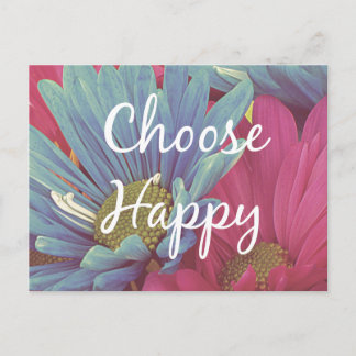 Inspirational Choose Happy Quote Affirmation Postcard