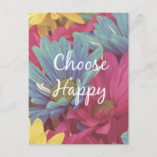 Inspirational Choose Happy Quote Affirmation Postcard