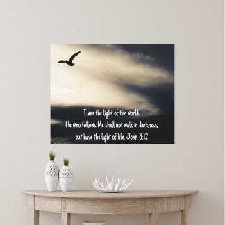 Inspirational Christian Art John 8 vs 12 Canvas Print