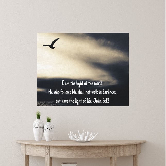 Inspirational Christian Art John 8 vs 12 Canvas Print (Inspirational Christian Art John 8 vs 12 Canvas )