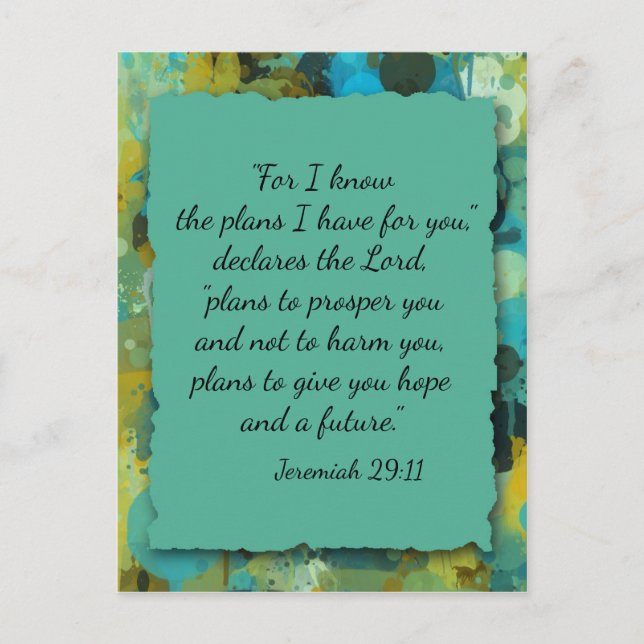 Inspirational Christian Bible God's Plan Postcard (Front)
